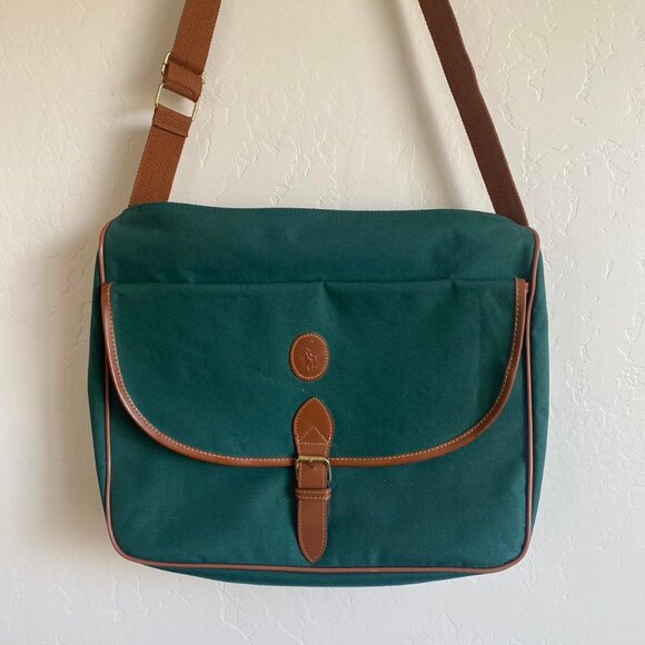 Vintage Polo Ralph Lauren Green Canvas Messenger Bag - Picture 5 of 6